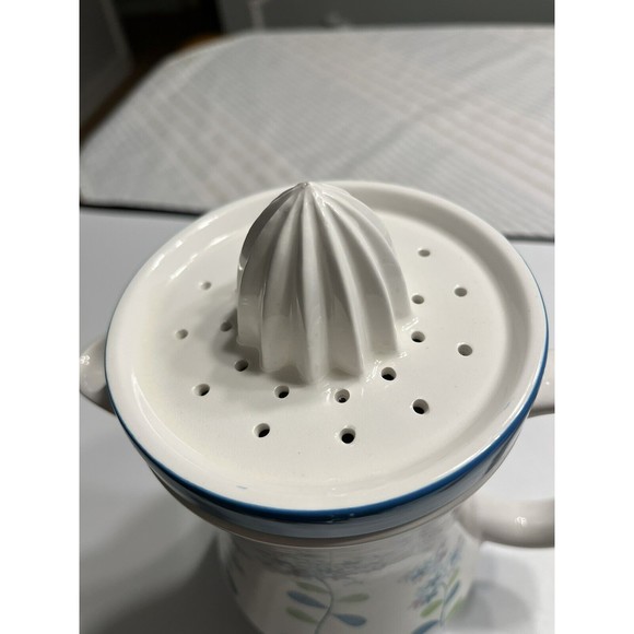 Vtg National Potteries LILAC TIME Bedford Ohio Juicer Pitcher & 5 Juice Glasses - Picture 15 of 16